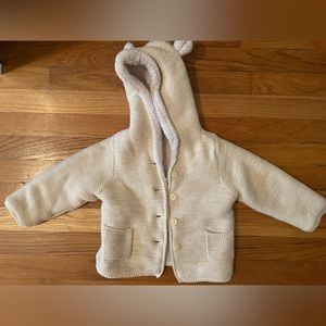 Baby Gap Faux Fur Lined Hooded Cardigan Jacket